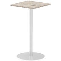 Italia Poseur Square Table, 600mm Wide, 1145mm High, Grey Oak