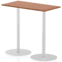 Italia Poseur Rectangular Table, W1200 x D600 x H1145mm, Walnut