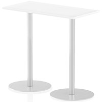 Italia Poseur Rectangular Table, W1200 x D600 x H1145mm, White Italia Poseur Rectangular Table, W1200 x D600 x H1145mm, White