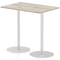 Italia Poseur Rectangular Table, W1200 x D800 x H1145mm, Grey Oak