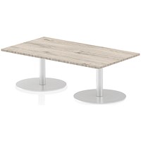 Italia Poseur Rectangle Table 1400mm Wide, 800mm Deep, Low, Grey Oak