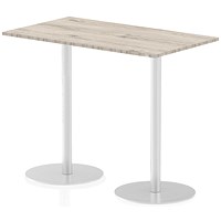 Italia Poseur Rectangular Table, W1400 x D800 x H1145mm, Grey Oak