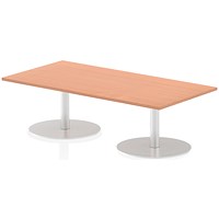 Italia Poseur Rectangular Table, W1600 x D800 x H475mm, Beech