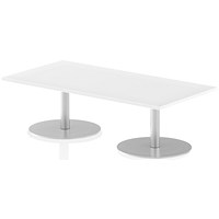 Italia Poseur Rectangular Table, W1600 x D800 x H475mm, White