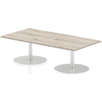 Italia Poseur Rectangular Table, W1600 x D800 x H475mm, Grey Oak