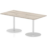 Italia Poseur Rectangle Table 1600mm Wide, 800mm Deep, Grey Oak