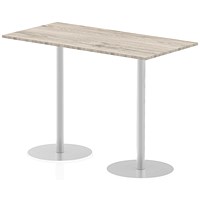 Italia Poseur Rectangular Table, W1600 x D800 x H1145mm, Grey Oak