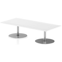 Italia Poseur Rectangular Table, W1800 x D800 x H475mm, White