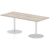 Italia Poseur Rectangle Table 1800mm Wide, 800mm Deep, Grey Oak