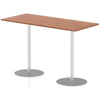 Italia Poseur Rectangular Table, W1800 x D800 x H1145mm, Walnut