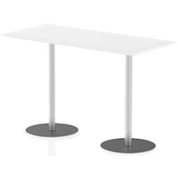 Italia Poseur Rectangular Table, W1800 x D800 x H1145mm, White