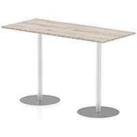 Italia Poseur Rectangular Table, W1800 x D800 x H1145mm, Grey Oak