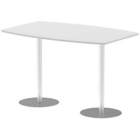 Italia Poseur Trapezoidal High Gloss Table, W1800mm x D1200mm x H1145mm, White