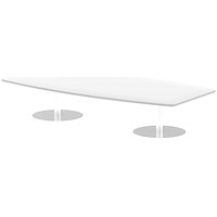Italia Poseur Trapezoidal High Gloss Table, W2400mm x D1200mm x H475mm, White