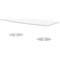 Italia Poseur High Gloss Table, 2400mm Wide, White