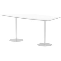 Italia Poseur Trapezoidal High Gloss Table, W2400mm x D1200mm x H1145mm, White Italia Poseur Trapezoidal High Gloss Table, W2400mm x D1200mm x H1145mm, White