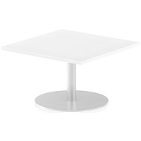 Italia Poseur Square Table, 800mm Wide, 475mm High, White