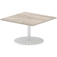 Italia Poseur Square Table, 800mm Wide, 475mm High, Grey Oak