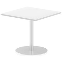 Italia Poseur Square Table, 800mm Wide, White