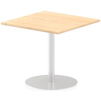 Italia Poseur Square Table, 800mm Wide, Maple