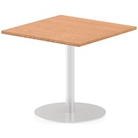 Italia Poseur Square Table, 800mm Wide, Oak