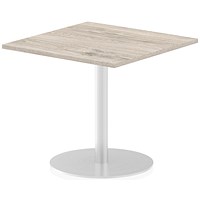 Italia Poseur Square Table, 800mm Wide, Grey Oak