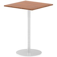 Italia Poseur Square Table, 800mm Wide, 1145mm High, Walnut