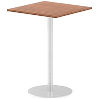 Italia Poseur Square Table, 800mm Wide, 1145mm High, Walnut
