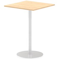 Italia Poseur Square Table, 800mm Wide, 1145mm High, Maple