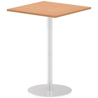 Italia Poseur Square Table, 800mm Wide, 1145mm High, Oak