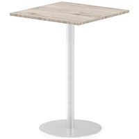 Italia Poseur Square Table, 800mm Wide, 1145mm High, Grey Oak