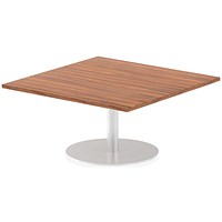 Italia Poseur Square Table, 1000mm Wide, 475mm High, Walnut