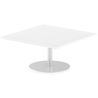 Italia Poseur Square Table, 1000mm Wide, 475mm High, White