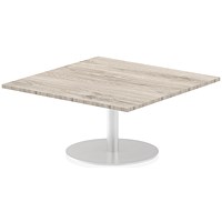 Italia Poseur Square Table, 1000mm Wide, 475mm High, Grey Oak