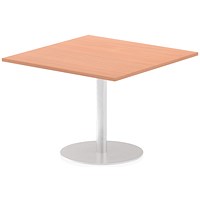 Italia Poseur Square Table, 1000mm Wide, Beech