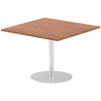 Italia Poseur Square Table, 1000mm Wide, Walnut
