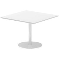 Italia Poseur Square Table, 1000mm Wide, White