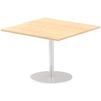 Italia Poseur Square Table, 1000mm Wide, Maple
