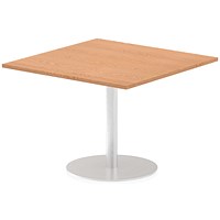 Italia Poseur Square Table, 1000mm Wide, Oak