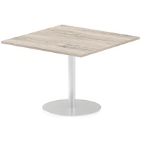 Italia Poseur Square Table, 1000mm Wide, Grey Oak