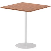 Italia Poseur Square Table, 1000mm Wide, 1145mm High, Walnut
