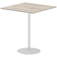 Italia Poseur Square Table, 1000mm Wide, 1145mm High, Grey Oak
