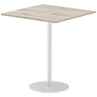 Italia Poseur Square Table, 1000mm Wide, 1145mm High, Grey Oak