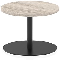 Italia Poseur Round Table, 600mm Wide, 475mm High, Grey Oak Italia Poseur Round Table, 600mm Wide, 475mm High, Grey Oak