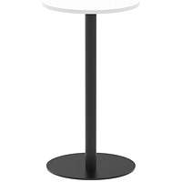 Italia Poseur Round Table, 600mm Wide, 1145mm High, White Italia Poseur Round Table, 600mm Wide, 1145mm High, White