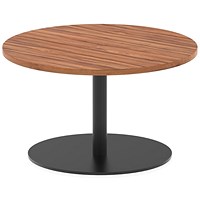 Italia Poseur Round Table, 800mm Wide, 475mm High, Walnut Italia Poseur Round Table, 800mm Wide, 475mm High, Walnut