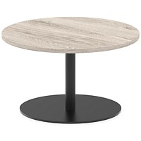 Italia Poseur Round Table, 800mm Wide, 475mm High, Grey Oak Italia Poseur Round Table, 800mm Wide, 475mm High, Grey Oak