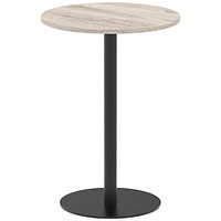 Italia Poseur Round Table, 800mm Wide, 1145mm High, Grey Oak