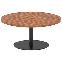Italia Poseur Round Table, 1000mm Wide, 475mm High, Walnut Italia Poseur Round Table, 1000mm Wide, 475mm High, Walnut