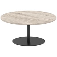 Italia Poseur Round Table, 1000mm Wide, 475mm High, Grey Oak Italia Poseur Round Table, 1000mm Wide, 475mm High, Grey Oak